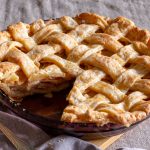 apple pie with a piece cut out