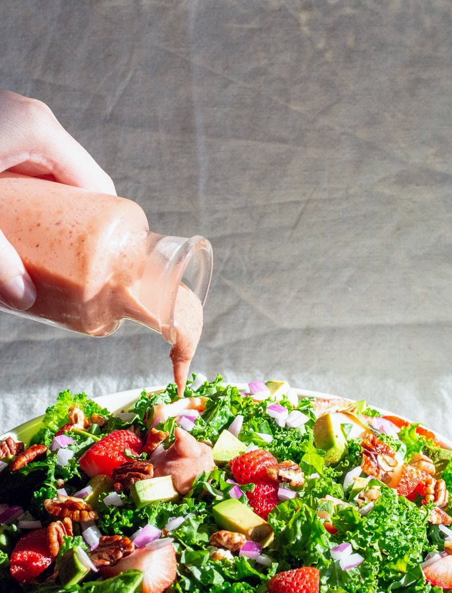Kale Salad with Strawberry Balsamic Dressing